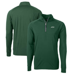 New York Jets Cutter & Buck Primary Logo Adapt Eco Knit Stretch Recycled Quarter-Zip Top - Hunter Green - NFL