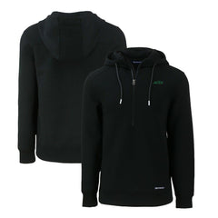 New York Jets Cutter & Buck Primary Logo Roam Eco Recycled Half-Zip Hoodie - Black - NFL