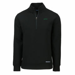 New York Jets Cutter & Buck Primary Logo Roam Eco Recycled Quarter-Zip Pullover Top - Black - NFL