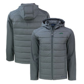 New York Jets Cutter & Buck Primary Logo Evoke Hybrid Eco Softshell Recycled Full-Zip Hooded Jacket - Gray - NFL