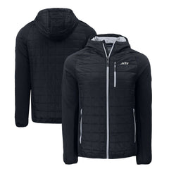 New York Jets Cutter & Buck Monochromatic Logo Rainier PrimaLoft Eco Full-Zip Hybrid Jacket - Black - NFL