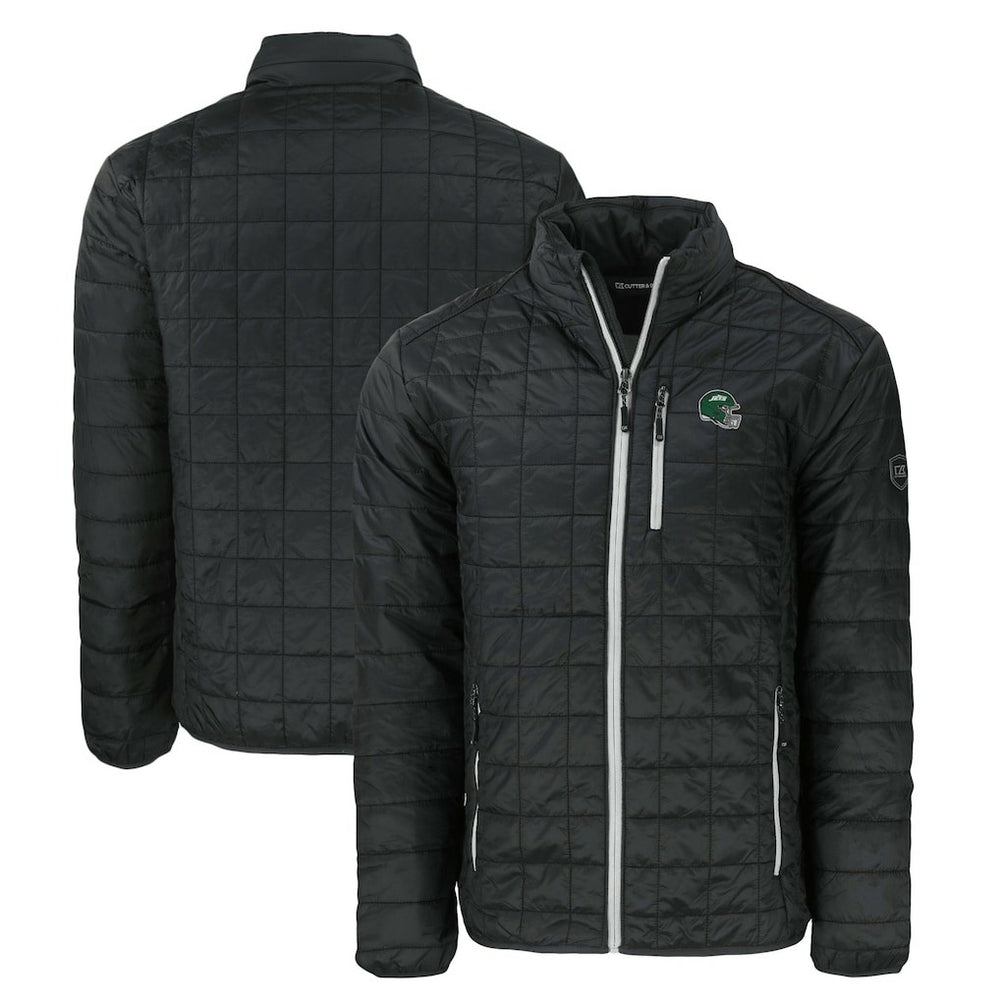 New York Jets Cutter & Buck Big & Tall Helmet Rainier PrimaLoft Eco Insulated Full-Zip Puffer Jacket - Black - NFL