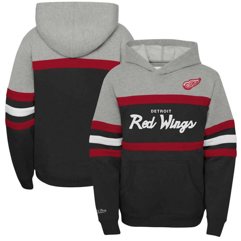 Detroit Red Wings Mitchell & Ness Youth Head Coach Pullover Hoodie - Black | NHL discount