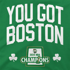 Boston Celtics Stadium Essentials 2024 NBA Finals Champions 18 Banners T-Shirt - Kelly Green