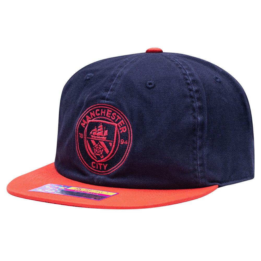 Manchester City Fan Ink Wander Snapback Hat Navy/Red