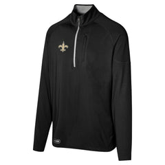 New Orleans Saints Grind Iron Quarter-Zip Top - Black - NFL