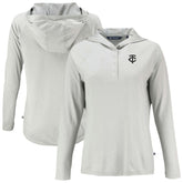 Minnesota Twins Cutter & Buck Women's Coastline Epic Comfort Eco Recycled Raglan Long Sleeve Hoodie T-Shirt Outlet