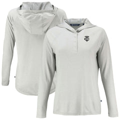 Minnesota Twins Cutter & Buck Women's Coastline Epic Comfort Eco Recycled Raglan Long Sleeve Hoodie T-Shirt Outlet