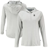 Detroit Tigers Cutter & Buck Women's Coastline Epic Comfort Eco Recycled Raglan Long Sleeve Hoodie T-Shirt Sale