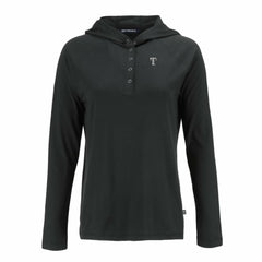 Texas Rangers Cutter & Buck Women's Coastline Epic Comfort Eco Recycled Raglan Long Sleeve Hoodie T-Shirt Sale