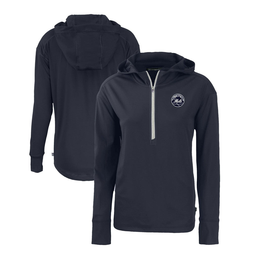 New York Mets Cutter & Buck Women's Daybreak Eco Recycled Half-Zip Hoodie Online