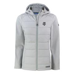Minnesota Twins Cutter & Buck Women's Evoke Hybrid Eco Softshell Recycled Full-Zip Hooded Jacket Near Me