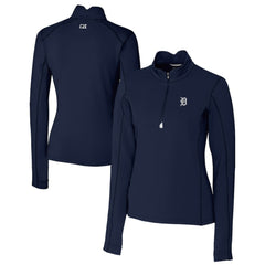 Detroit Tigers Cutter & Buck Women's Traverse Stretch Quarter-Zip Pullover Top Discount