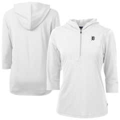 Detroit Tigers Cutter & Buck Women's Virtue Eco Pique Half-Zip 3/4 Sleeve Pullover Hoodie Sale