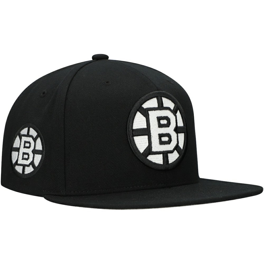 Boston Bruins Mitchell & Ness Team Snapback Hat - Black | NHL Clearance