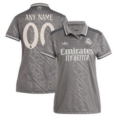 Adidas - Real Madrid Originals Women's 2024/25 Third Replica Custom Jersey - Charcoal