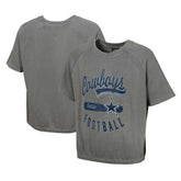 Dallas Cowboys Women's Mineral Wash Short Sleeve Top - Gray - NFL