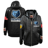 Memphis Grizzlies Jeff Hamilton Vegan Leather Full-Zip Hoodie Black