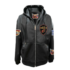 Cleveland Cavaliers Jeff Hamilton Vegan Leather Full-Zip Hoodie Black