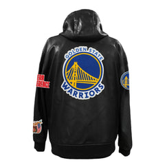 Golden State Warriors Jeff Hamilton Vegan Leather Full-Zip Hoodie Black