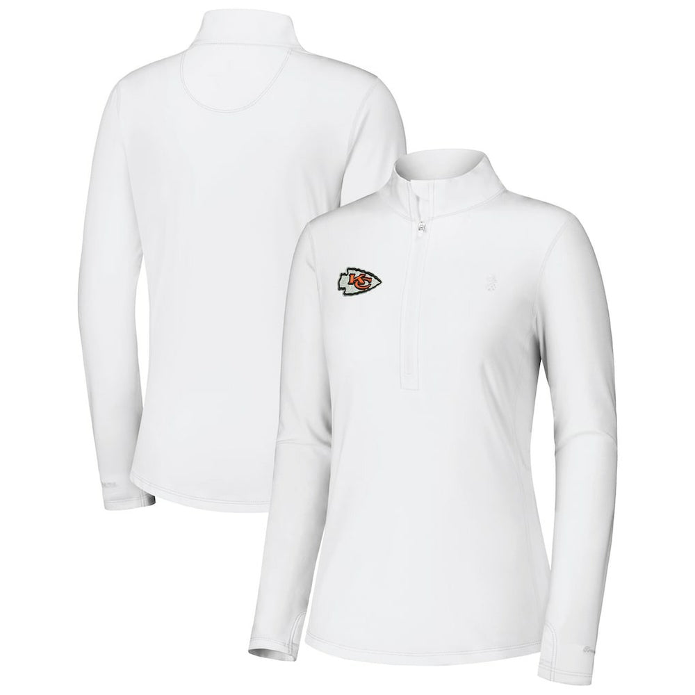 Kansas City Chiefs Women's Sport Playa Vista IslandZone Quarter-Zip Jacket - White - Tommy Bahama