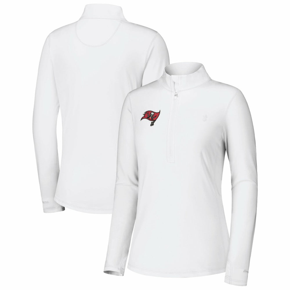 Tampa Bay Buccaneers Women's Sport Playa Vista IslandZone Quarter-Zip Jacket - White - Tommy Bahama