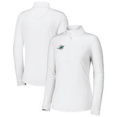 Miami Dolphins Women's Sport Playa Vista IslandZone Quarter-Zip Jacket - White - Tommy Bahama