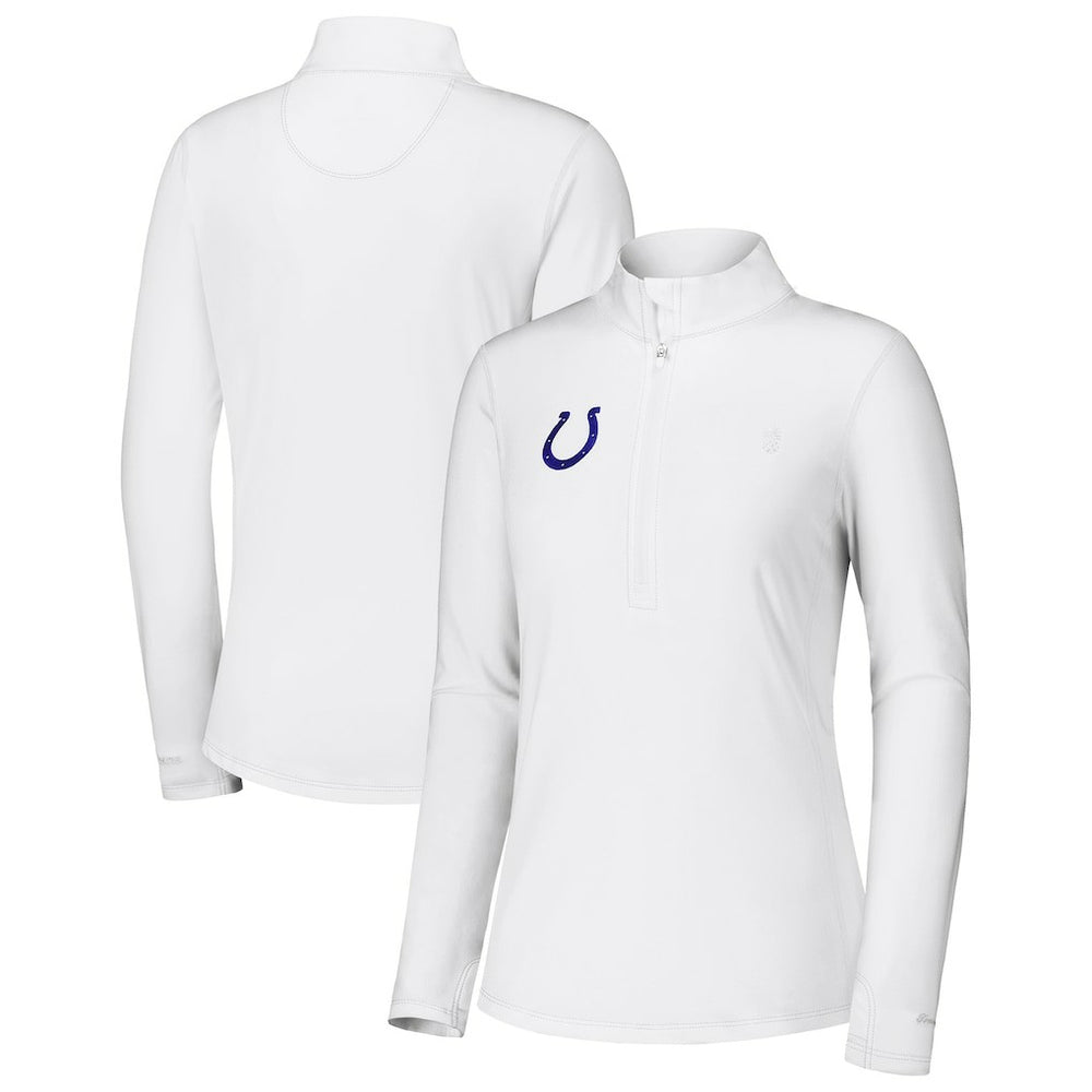 Indianapolis Colts Women's Sport Playa Vista IslandZone Quarter-Zip Jacket - White - Tommy Bahama