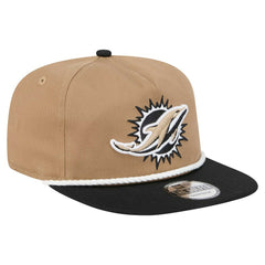 Miami Dolphins New Era Desert Golfer Snapback Hat - Khaki/Black - NFL