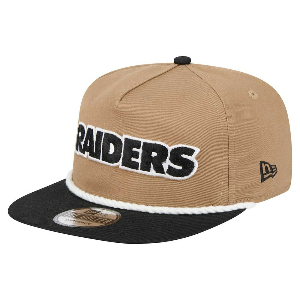 Las Vegas Raiders New Era Desert Golfer Snapback Hat - Khaki/Black - NFL