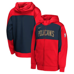 Nike New Orleans Pelicans Youth Authentic On-Court Showtime Performance Full-Zip Hoodie Red/Navy