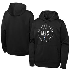 Nike Brooklyn Nets Youth Performance Practice Spotlight Pullover Hoodie Black