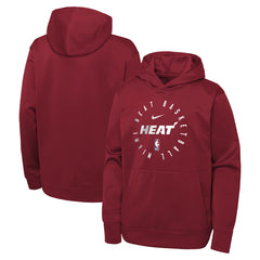 Nike Miami Heat Youth Performance Practice Spotlight Pullover Hoodie Red