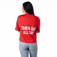 Tampa Bay Buccaneers The Wild Collective Women's Alternate V-Neck Fashion Jersey T-Shirt - Red - NFL