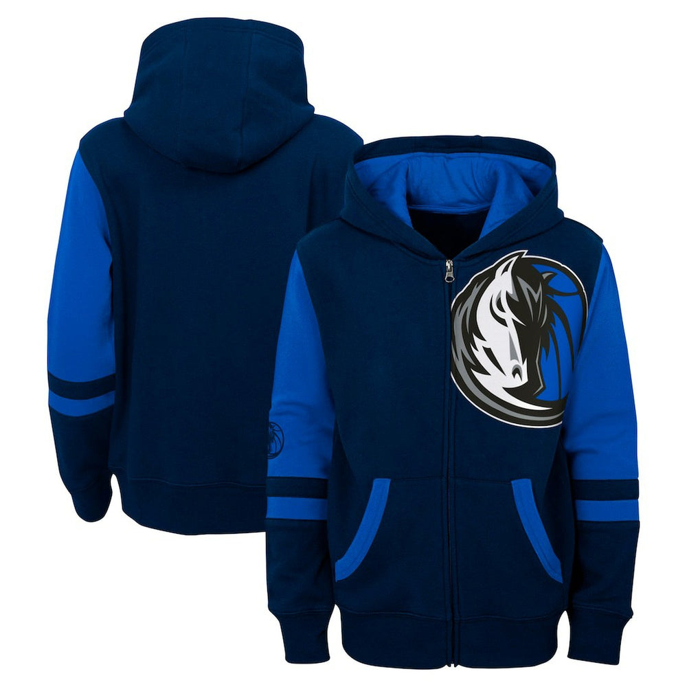 Dallas Mavericks Preschool Straight To The League Full-Zip Hoodie Navy