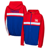 Philadelphia 76ers Youth Headliner Windbreaker Full-Zip Hoodie Jacket Red
