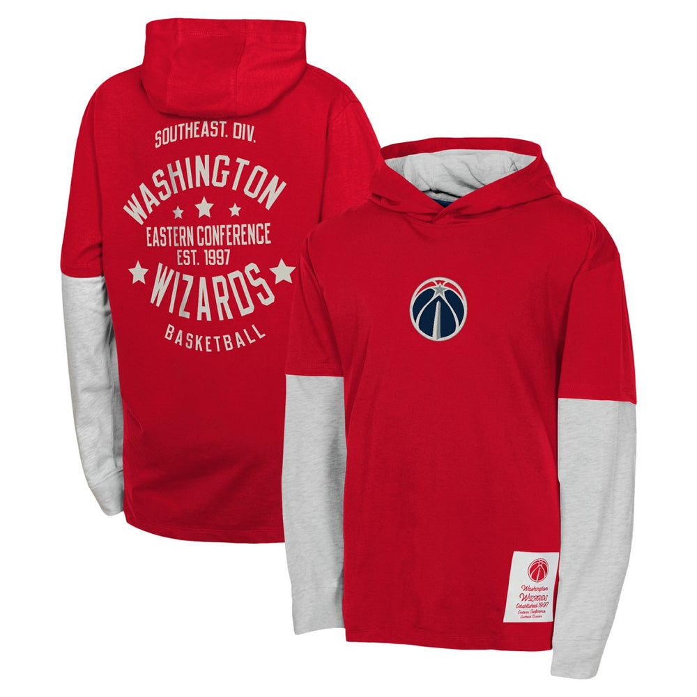 Washington Wizards Youth Small Ball Long Sleeve Hoodie T-Shirt Red