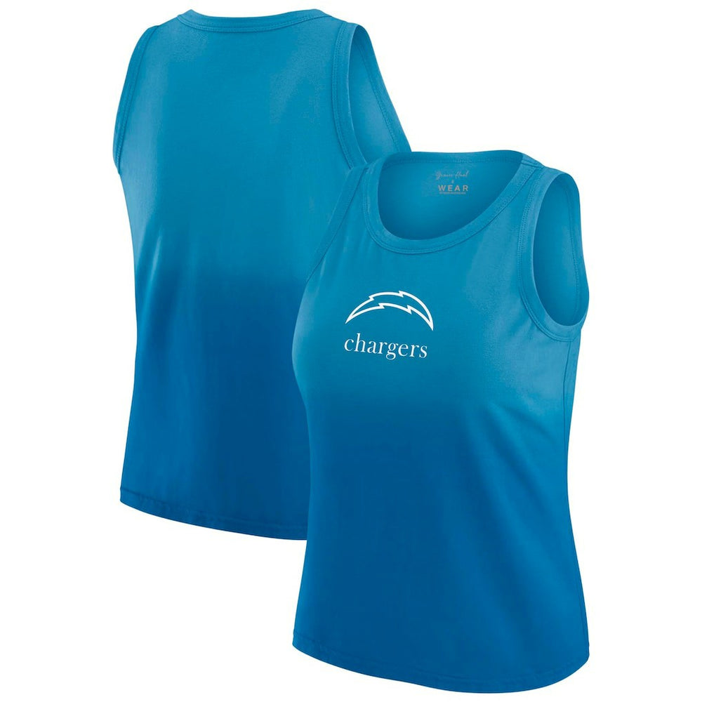 Los Angeles Chargers WEAR by Erin Andrews x Gracie Hunt Women's Ombre Tank Top - Blue - NFL