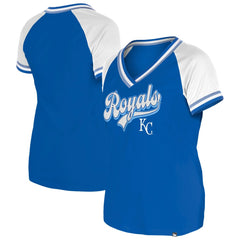 Kansas City Royals New Era Women's Gameday Raglan V-Neck T-Shirt Outlet