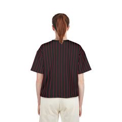 Cincinnati Reds New Era Women's Cooperstown Collection Multiplier Pinstripe Cropped T-Shirt Online