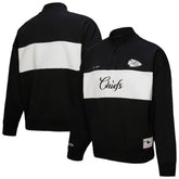 Kansas City Chiefs Women's Quarter-Zip Jacket - Black - Mitchell & Ness