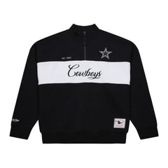 Dallas Cowboys Women's Quarter-Zip Jacket - Black - Mitchell & Ness