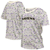 Baltimore Ravens New Era Women's Glam Game Floral Scoop Neck T-Shirt - Cream - NFL