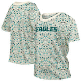 Philadelphia Eagles New Era Women's Glam Game Floral Scoop Neck T-Shirt - Cream - NFL
