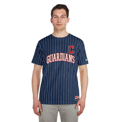 Cleveland Guardians New Era Throwback Pinstripe T-Shirt Discount