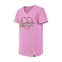 Nashville Predators New Era Girl's Youth Flip Sequin V-Neck T-Shirt - Pink | New Era discount