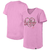 Detroit Red Wings New Era Girl's Youth Flip Sequin V-Neck T-Shirt - Pink | New Era Clearance