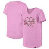 Columbus Blue Jackets New Era Girl's Youth Flip Sequin V-Neck T-Shirt - Pink | New Era discount