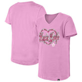Toronto Maple Leafs New Era Girl's Youth Flip Sequin V-Neck T-Shirt - Pink | New Era sale