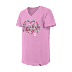 Toronto Maple Leafs New Era Girl's Youth Flip Sequin V-Neck T-Shirt - Pink | New Era sale